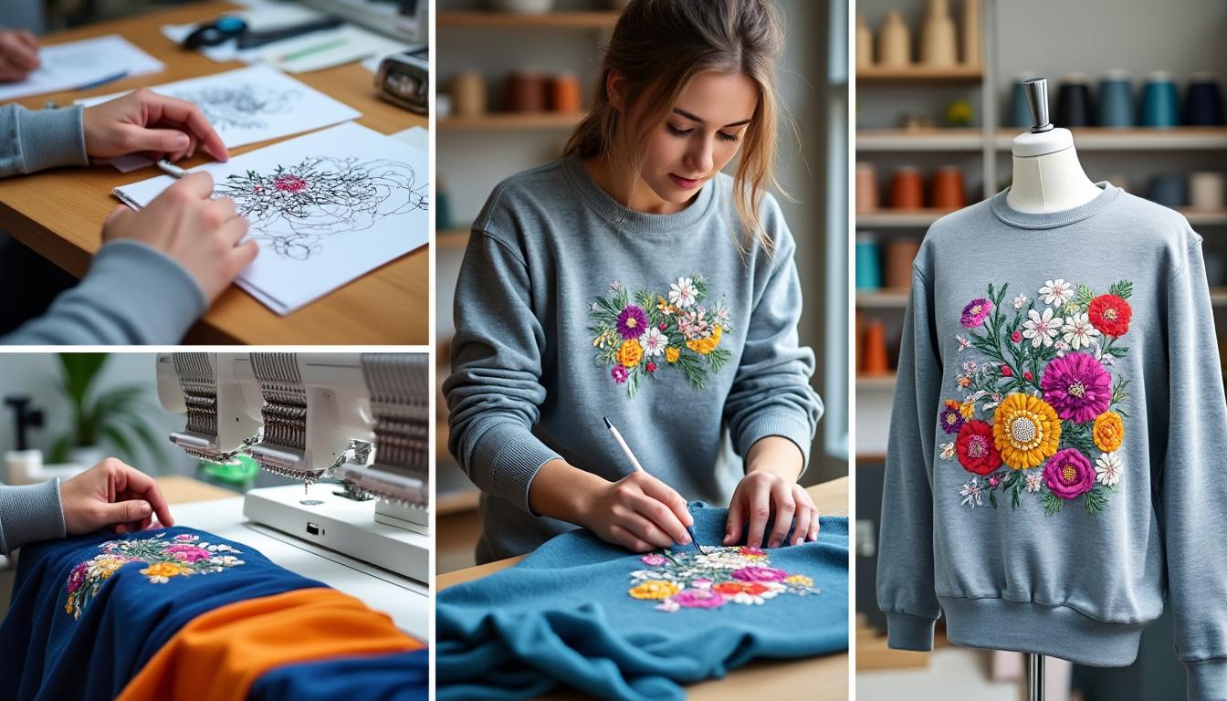 De la conception à la réalité : le processus de création d’un sweat avec broderie personnalisée