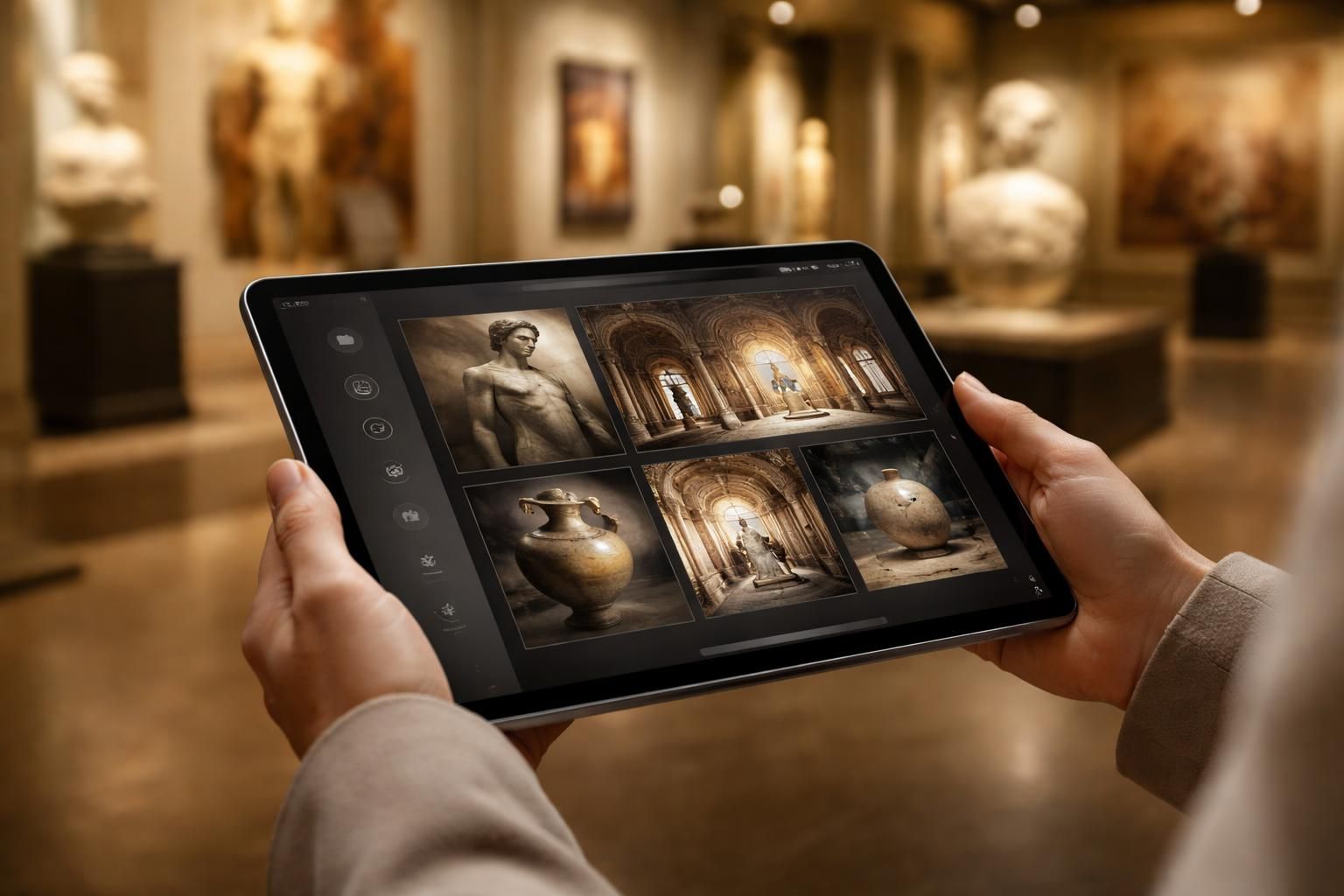 découvrez notre nouvelle tablette tactile premium conçue pour enrichir votre expérience de visite grâce à un guide interactif et moderne.