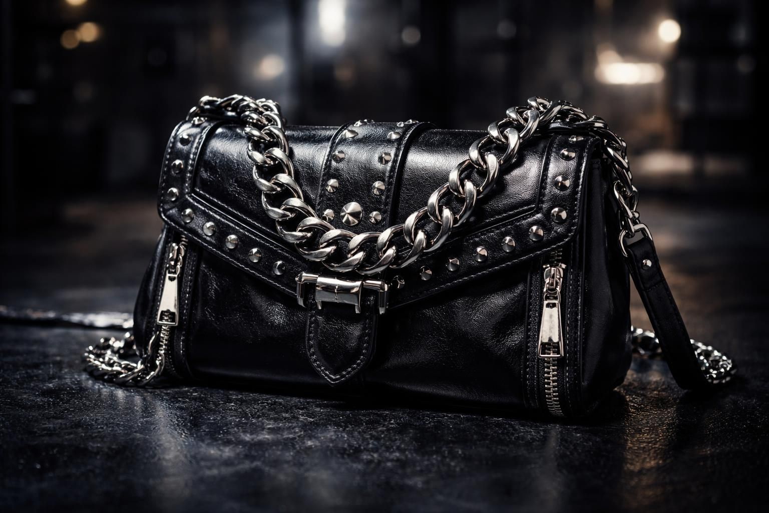 découvrez le sac à main avec chaînette, l'accessoire phare au style rock et tendance qui apporte une touche d'audace à toutes vos tenues.