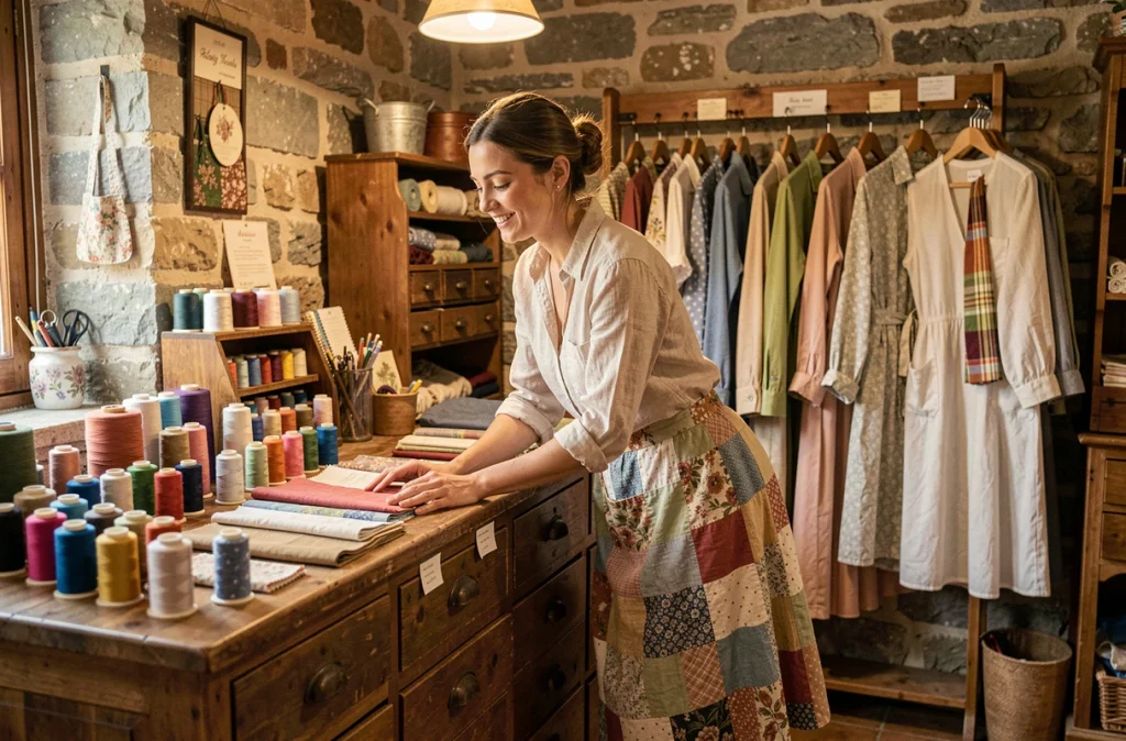 Les Filles s'Embobinent à Neuville-de-Poitou, mercerie créative avec tissus artisanaux et prêt-à-porter fait main