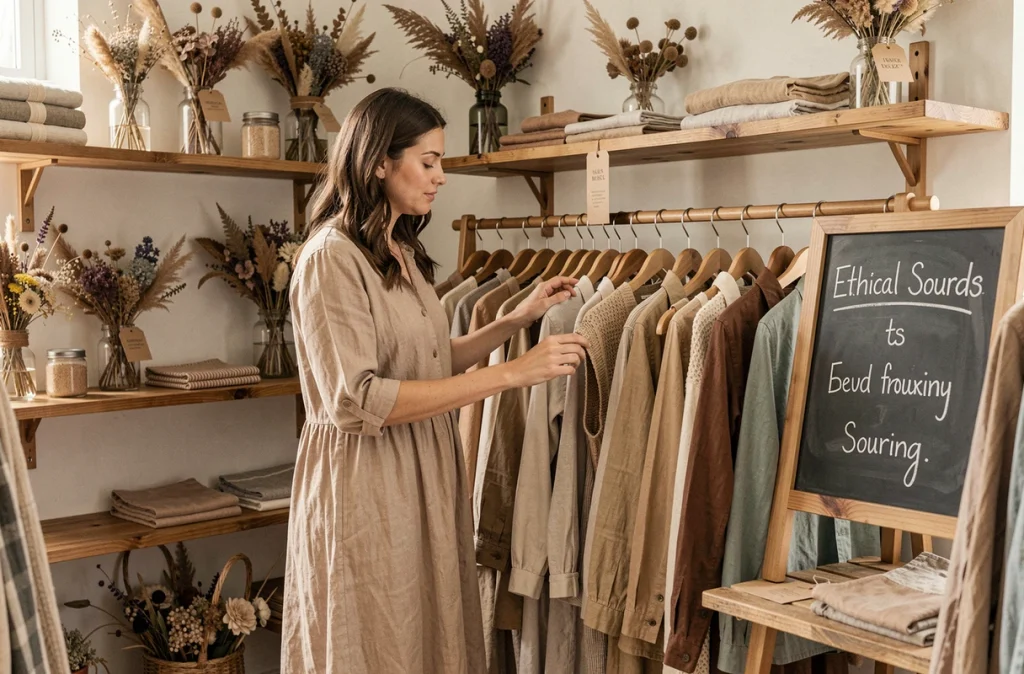 Boutique Maison Imua à Poitiers, mode écoresponsable avec des vêtements en matières naturelles et durables